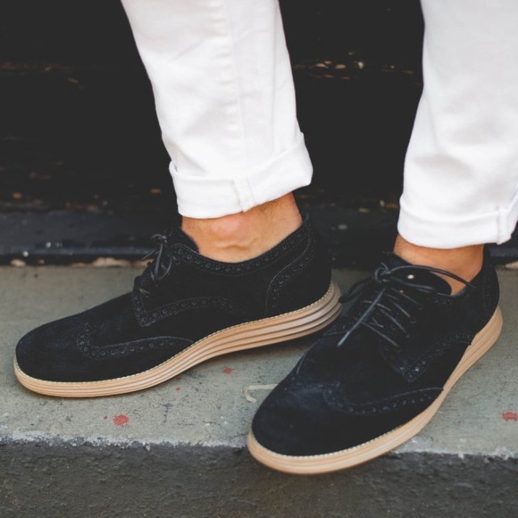 cole haan lunargrand wingtip suede